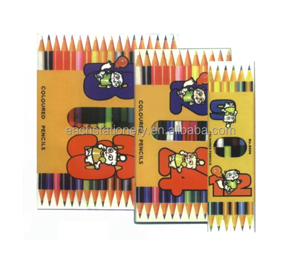 Hot sale color pencil sets 12 24 26 48 pcs packed in color box for kids drawing customized logo