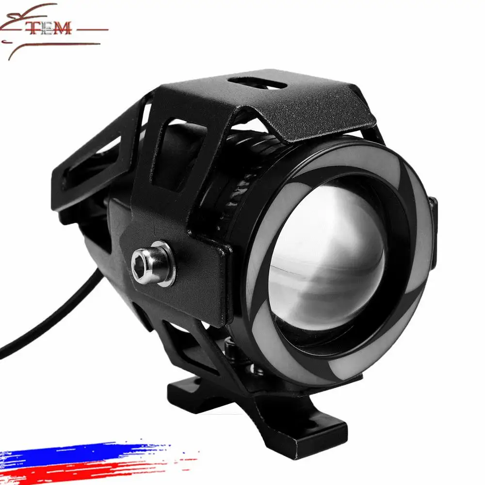 U7 Motorcycle led lighting system Led Projector Light Colourful Spotlights Devil Eyes 12V 3200LM 6500K 10W Led Work Light