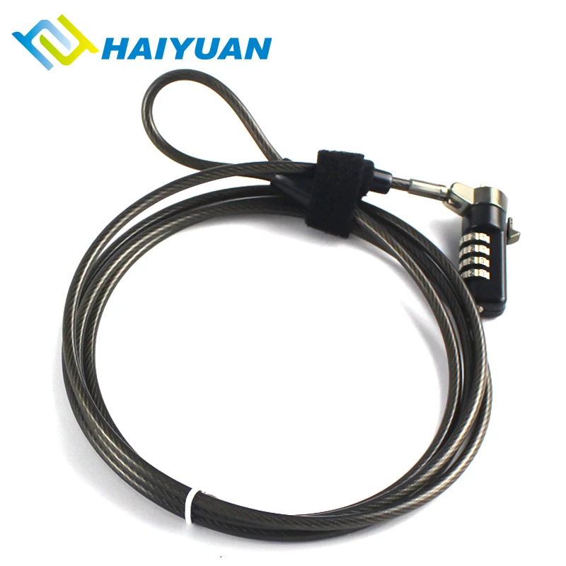 4 Digit Password Protections Unique Laptop Combination Lock Security Cable with Sturdy Thick Black Security Cable