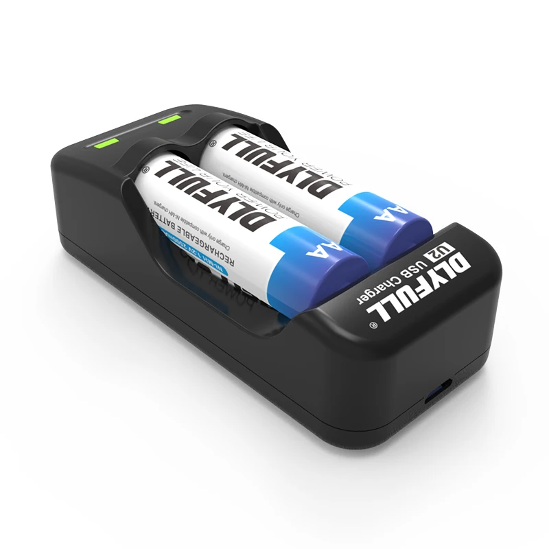 Hot-selling Ni-MH/CD AA battery two-slot USB charger with two LED indicators