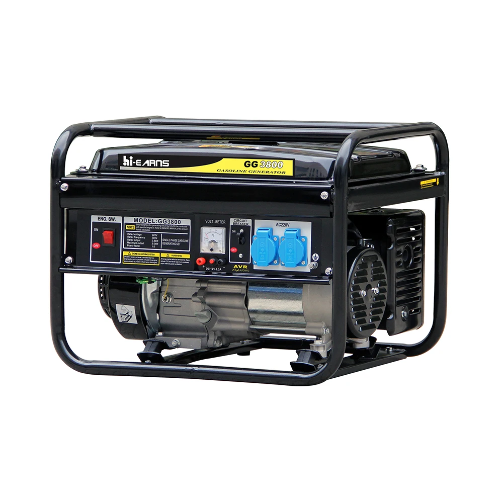 3KVA manual start air cooled petrol generator with british socket