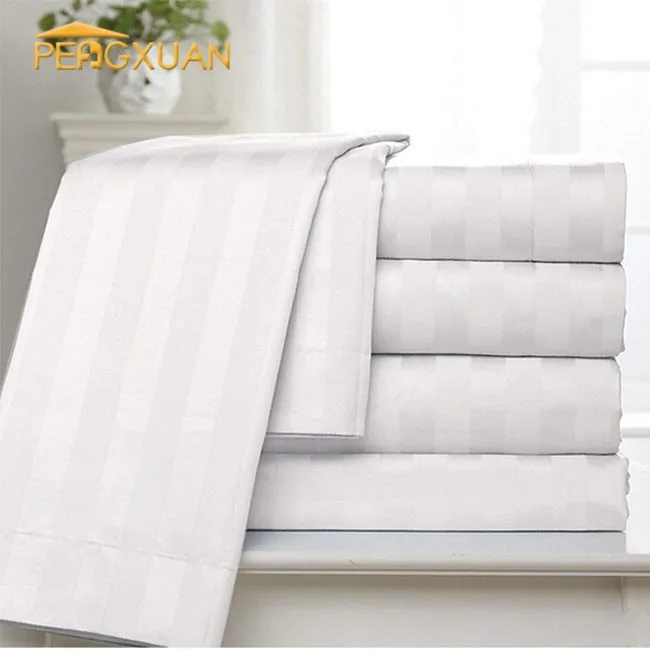 200T 250T 400T 500T White bed sheet sets linen home hotel double bed sheet cotton sheets for bed whole sale set