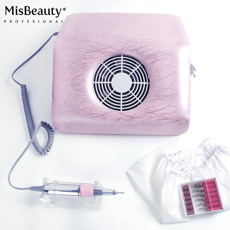 High quality Electric Nail Drill Machine and powerfull Nail dust collector All-in-one (Black) 2 in 1 dust collector for grinder