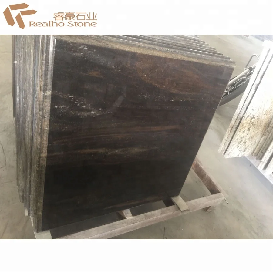 High Quality Natural Stone Polished Dark Brown Granite Kitchen Countertops Bathroom Vanity Tops