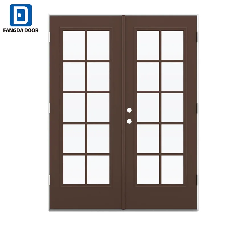 Fangda Glass Oversized Front Door with Wrought Iron Insert