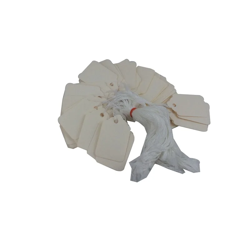 Customized Ivory Board Blank Small  Price Hang Tag with String