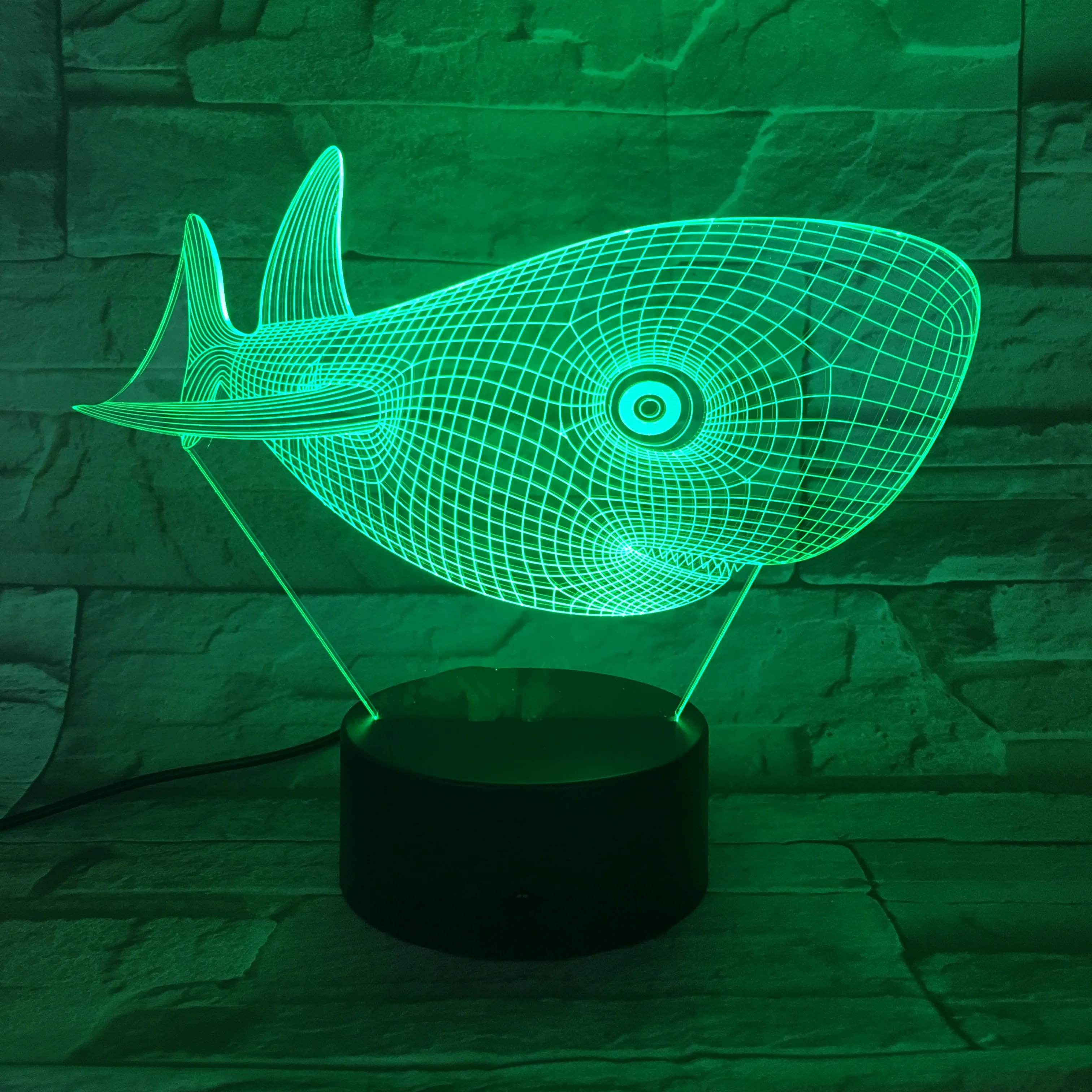 
Custom Logo Design Packing Available RGB Color Change 3D Shark Night Light Cute Kids Light USB Nightlight Home Deco Lamp 