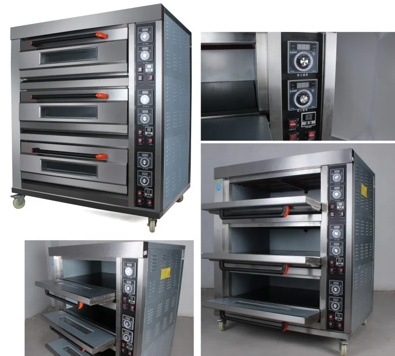 Industrial 3 Deck Gas tray Oven Baking Bread Oven for Bakery 2020,pizza baking machine bread commercial gas oven for bakery sale