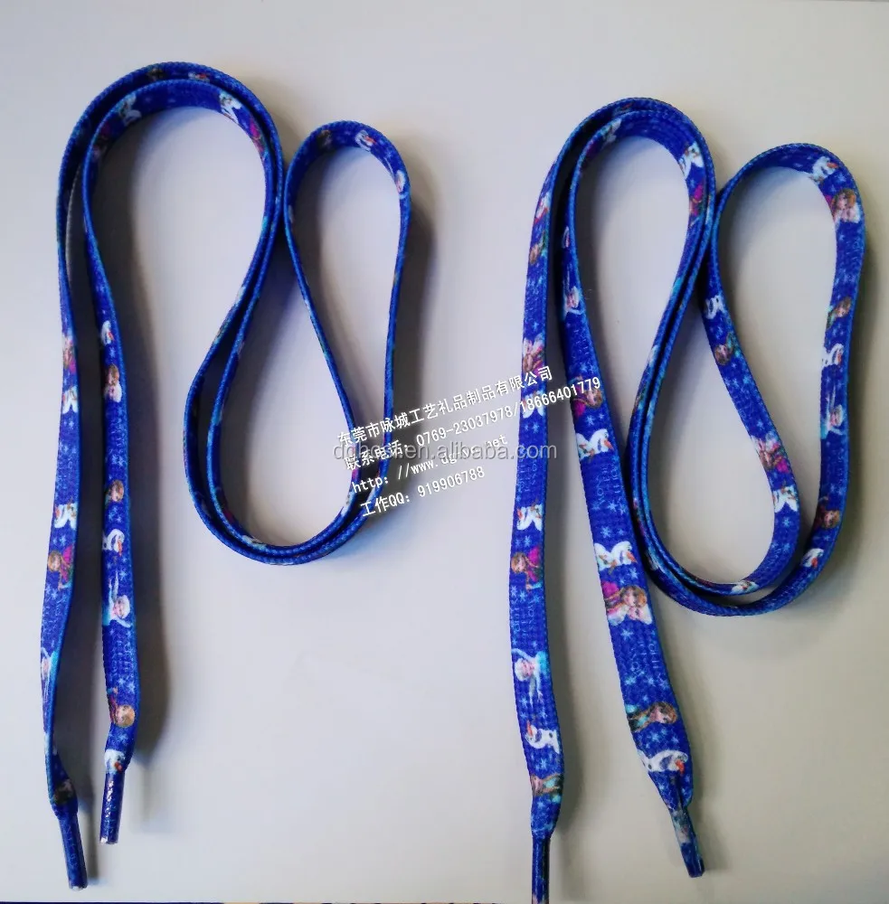 
Dongguan Yongcheng manufacture for shoe laces, the snow queen shoe laces, custom shoe laces for kids. 