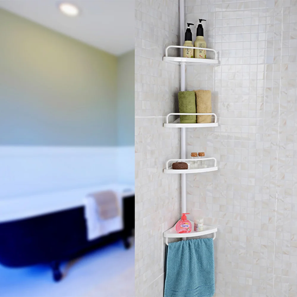 Amazon hot selling bathroom shampoo holder storage corner racks multi layer  triangle shelf  adjustable shower caddy