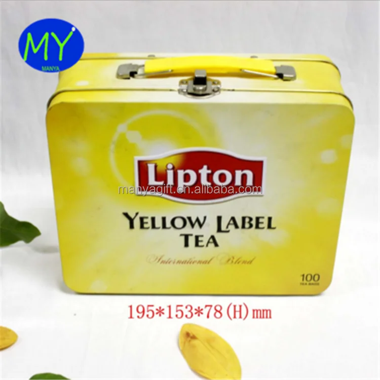 Best quality personalized metal tea packaging tin box with handle