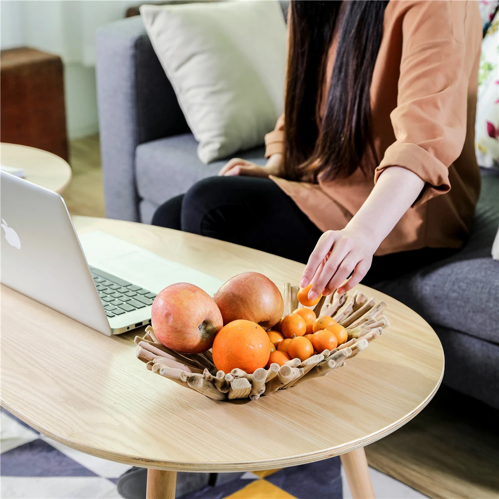 Tree Branch Square Driftwood Fruit Plate Home Decorative