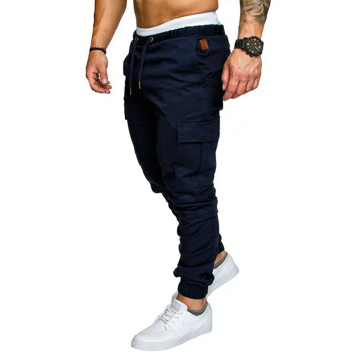 
2019 New Autumn Men Pants Hip Hop Harem Joggers Pants Male Trousers Mens Joggers Solid Multi-pocket Pants Sweatpants M-4XL 