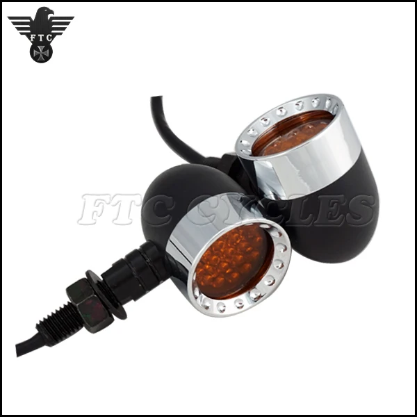 Aluminum Custom Chrome Bezel Vintage Motorcycle Turn Signal Lights