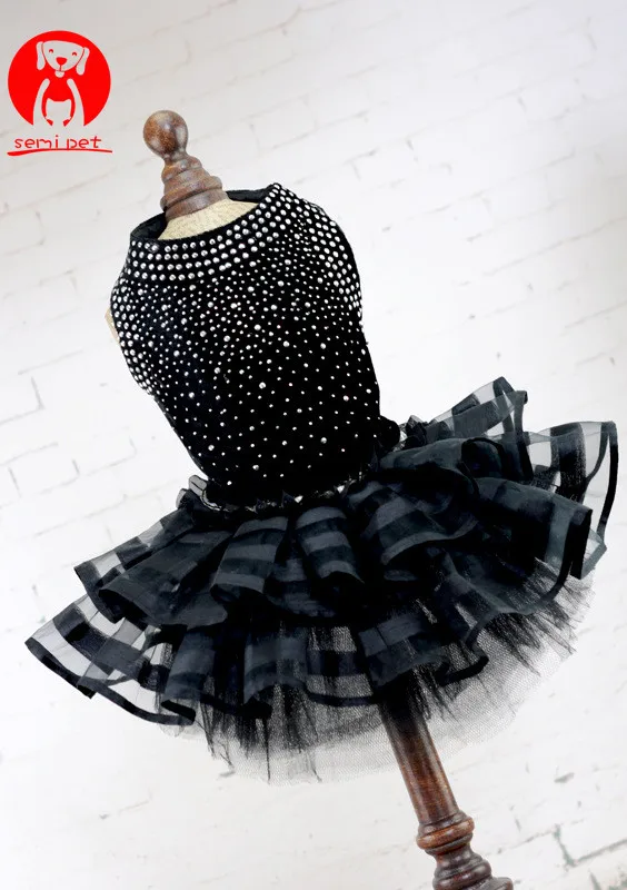 Pet dog Wedding dress Cat Puppy Princess Skirt clothes Bling accessories&Bow Design