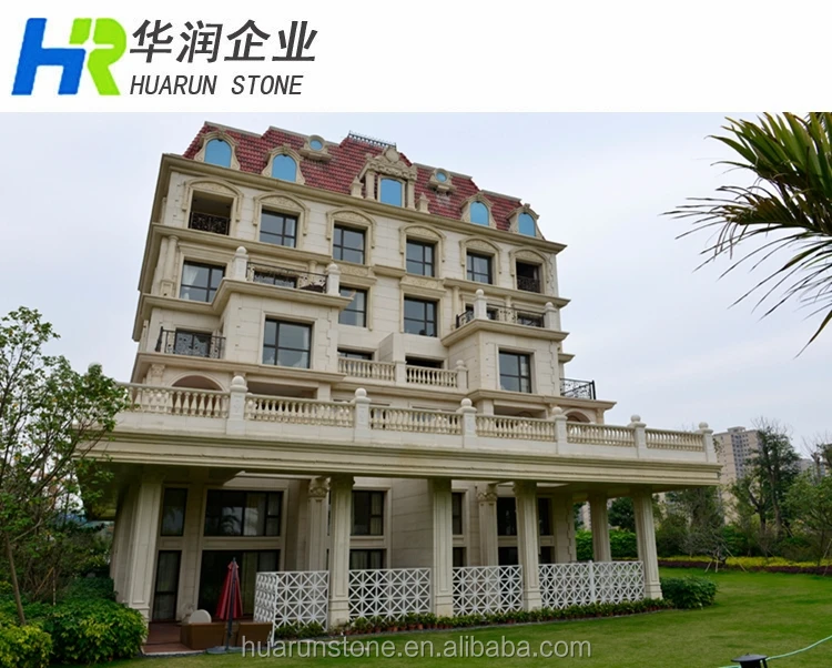 
Modern House Moca Cream Limestone Exterior Wall Cladding 