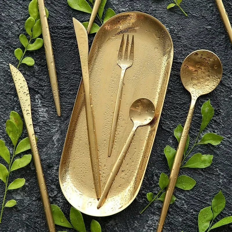 
gold cutlery set stainless steel cutipol cutlery matte gold cutlery silverware gold plated flatware wholesale 