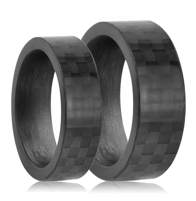 Simple 100% Pure Carbon Fiber Ring Blank Forged Black Carbon Fiber Jewelry