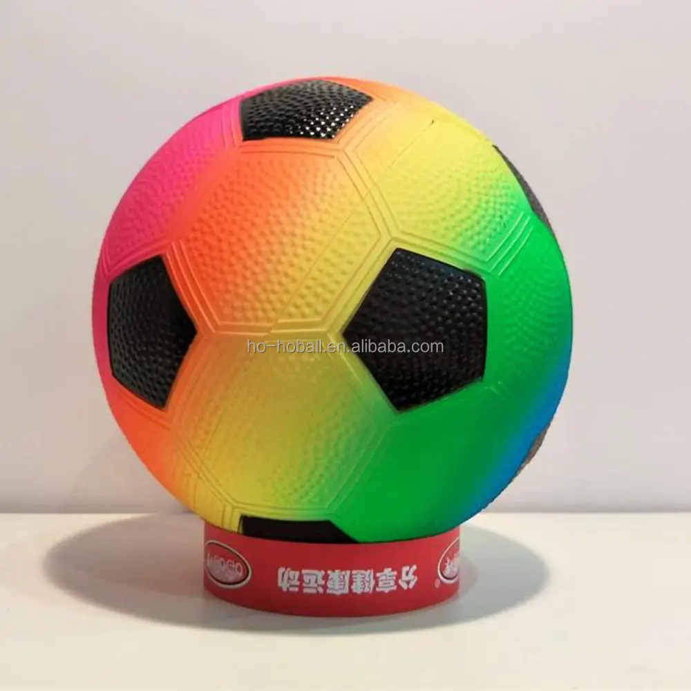 PVC inflatable 8.5inch rainbow soccer ball