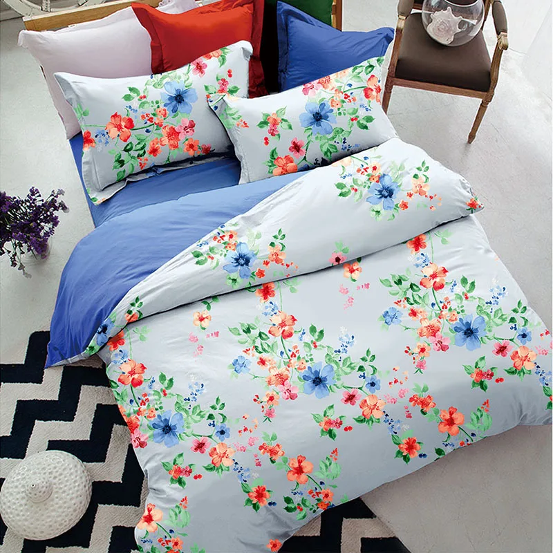 Printed soft down alternative comforter dark green duvet cover bedding set made in india