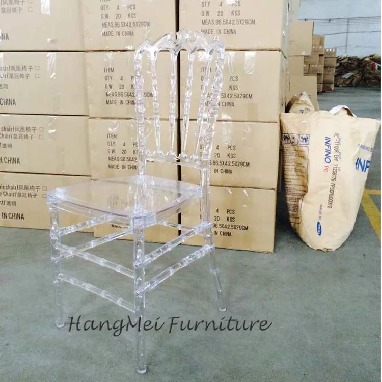Transparent clear Crystal Pc Resin Wedding Royal Chiavari Chair
