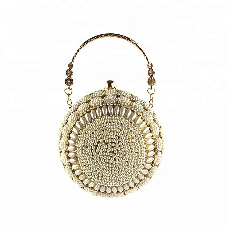 High quality handmade round shape beaded bag made in china OC3748