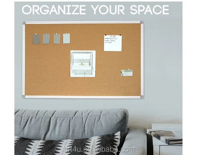 
wall hanging Aluminum Framed Large Bulletin Cork board for Home Office Dorm 