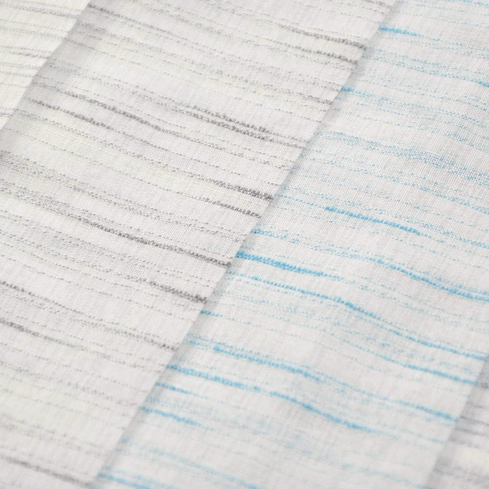 100% polyester new designs stripe style sheer curtain fabrics for living room curtain