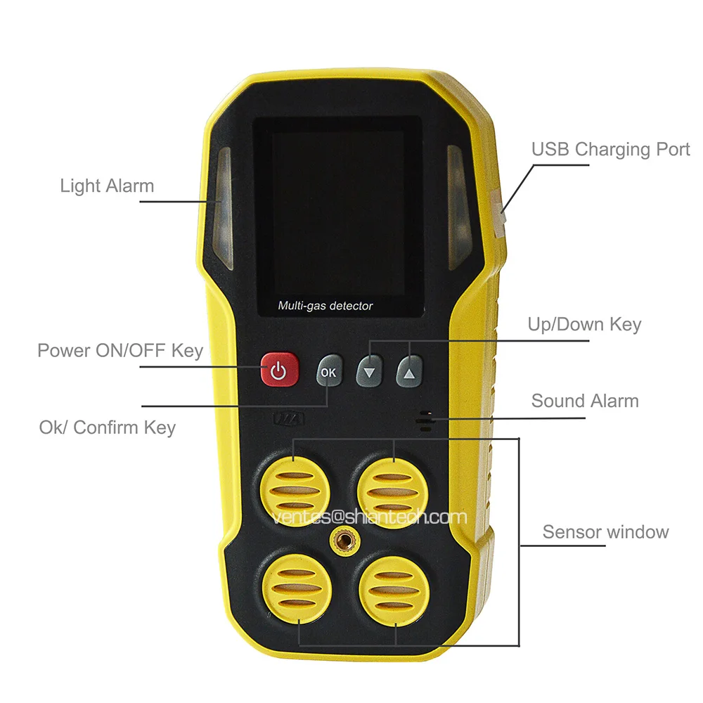 Portable Multi 2 Gas Detector Ammonia and Oxygen (NH3, O2) for Poultry Farms