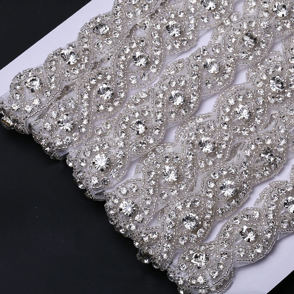 XULIN Clear AB Silver Gold Bodice Crystal Rhinestone Appliques for Dresses belt