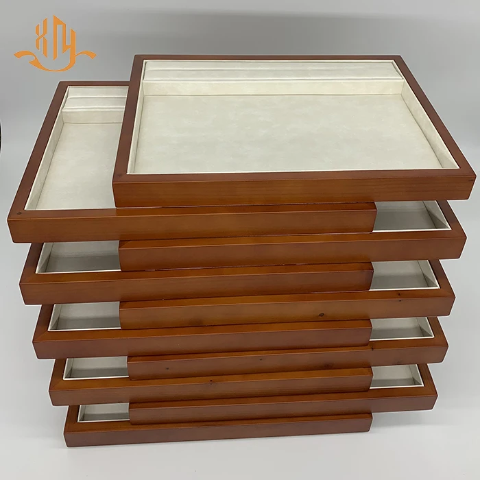 XIANGYU Factory Wholesale Custom Special Paint Wood Serving Jewelry Ring Necklace Trays