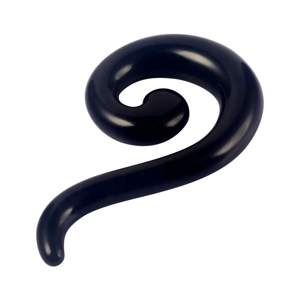Black Snail Shape Ear Tunnel Question Mark Design Acrylic Ear Expander Body Piercing Jewelry