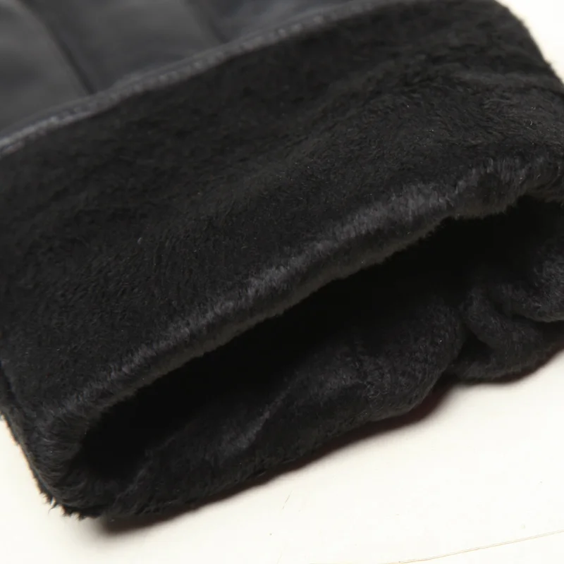 Custom design cuero invierno fleece lining men touch sheepskin leather fashion gloves winter