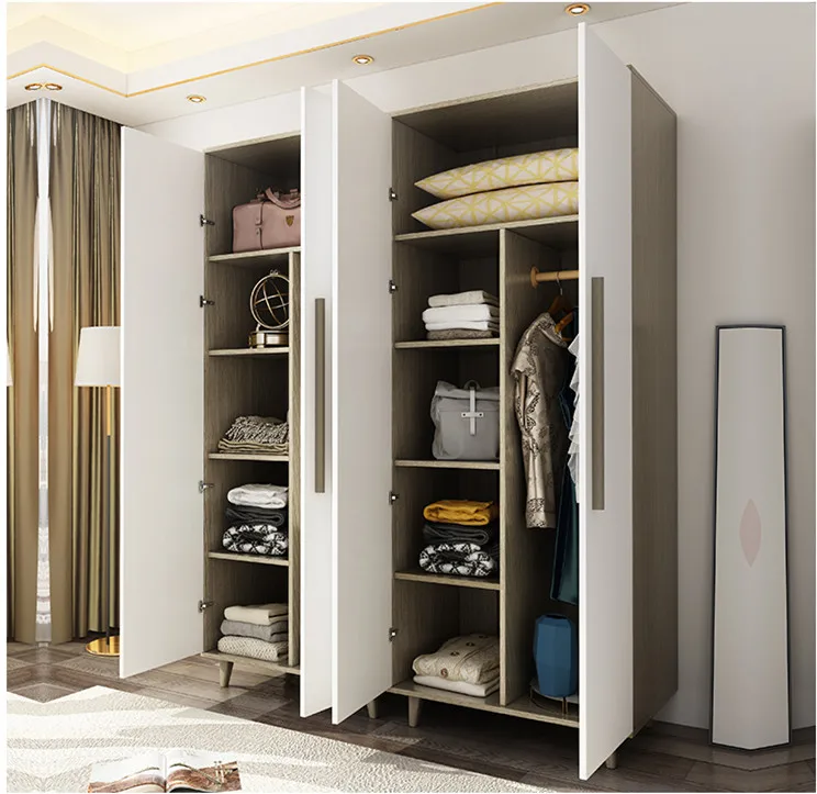 Экономичный простой современный европейский гардероб, сборный комбинированный шкаф для маленькой квартиры