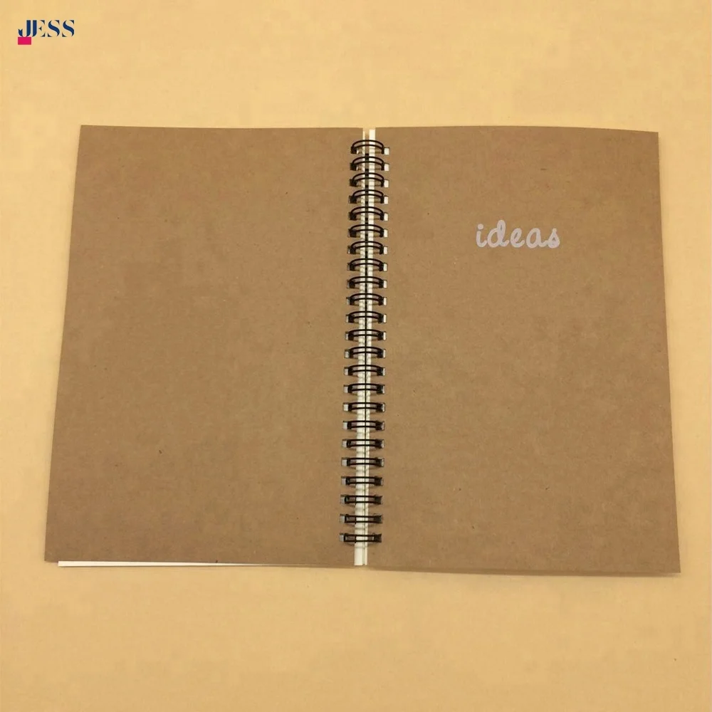 Simple Design Spiral Kraft Paper Blank Notebook Sketch Book