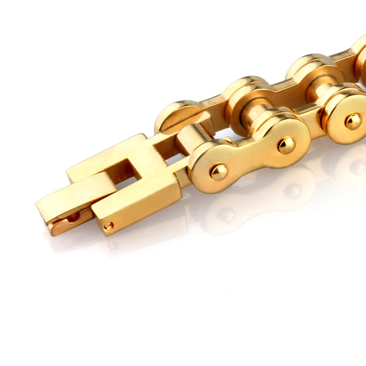 
Men Cool Heavy Stainless Steel Biker 18K Gold Jewelry Accessories Motorcycle Chain Link Bracelet 