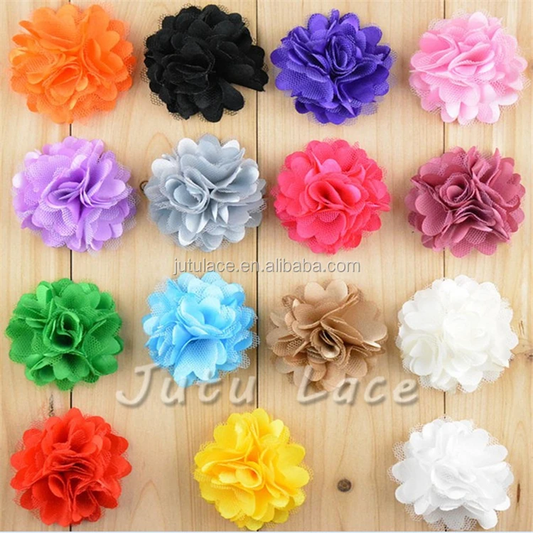 Decorative wedding dresses /invitation card satin fabric flower-mini mesh flowers for brooch -hair accessories scalloped flowers