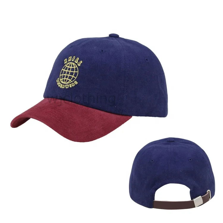 6 panel dad baseball cap customized unstructured baseball cap leather strap