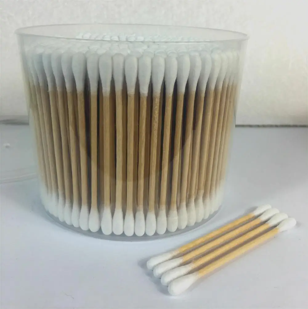 dual head Wooden cotton swab bamboo