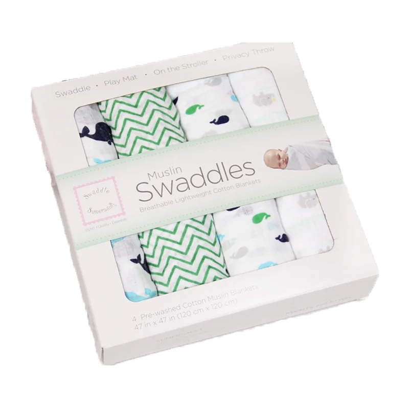 Custom cute soft touch 100%cotton baby blanket muslin swaddle wholesale