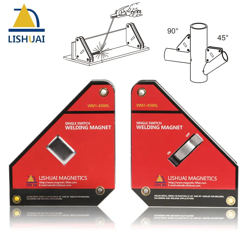 LISHUAI Strong On/Off Adust-O Magnet Square/45 90 degree Neodymium Welding Magnet Holder WM1