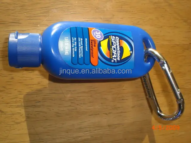 30ml 50ml 60ml SPF30 promotional sunscreen lotion with carabiner