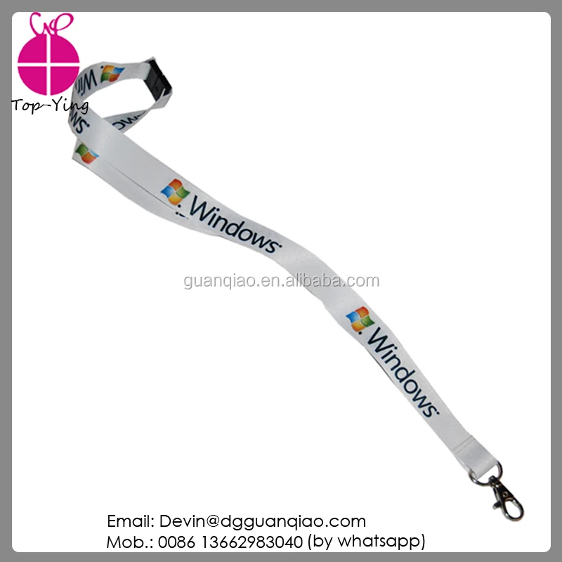 Factory price custom printed lanyard windows,polyester Microsoft lanyard