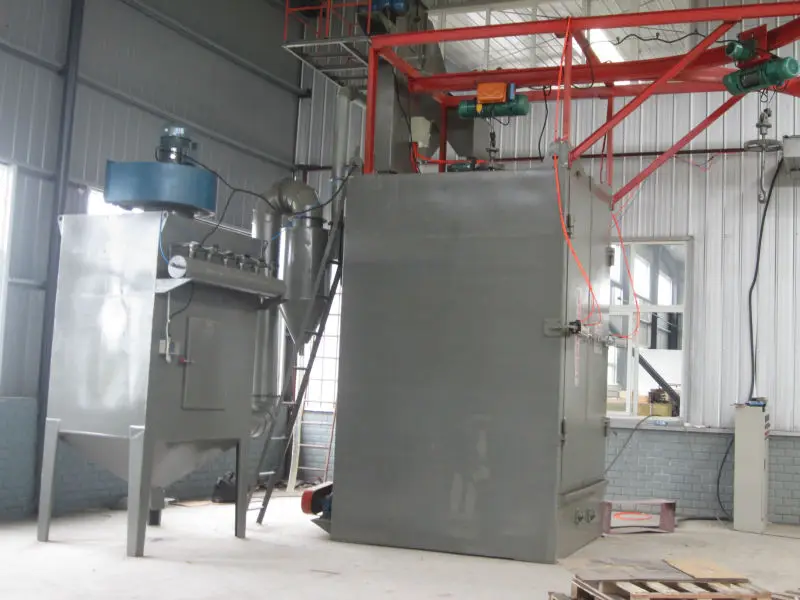 Heat-treated pieces hook type shot blasting machine, Electric hook type shot blasting machine dust cleaning equipment
