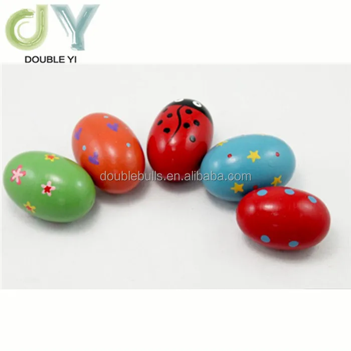 Custom Print 7*5cm Wooden Cartoon Sand Egg