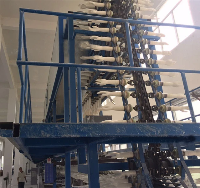 
China high speed disposable nitrile glove manufacturing industrial production line 