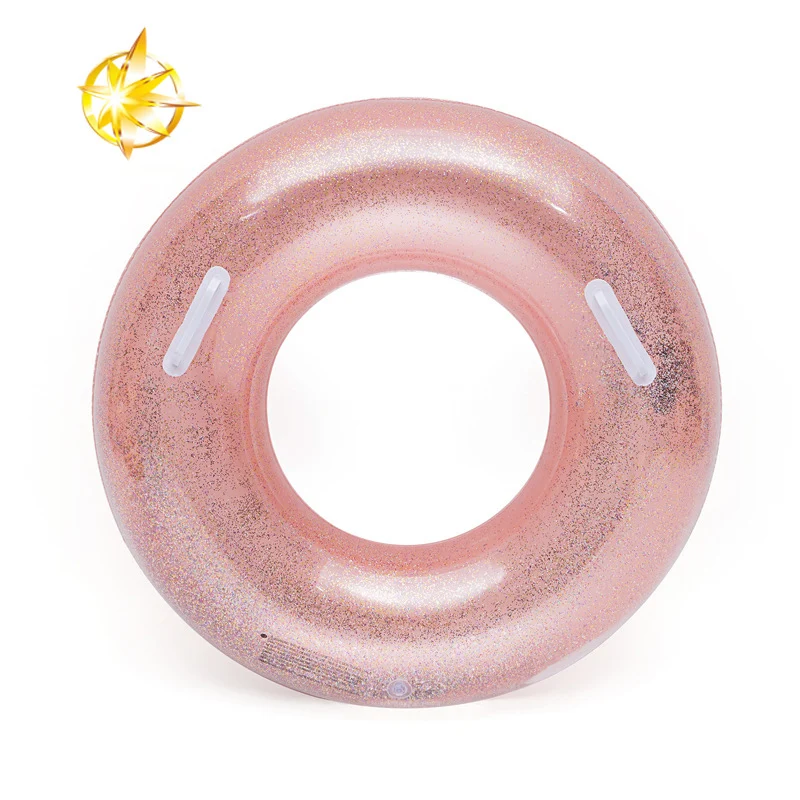 Хрустальный прозрачный круг для плавания с ручкой бассейна плавающее Надувное плавательное кольцо Размер 90