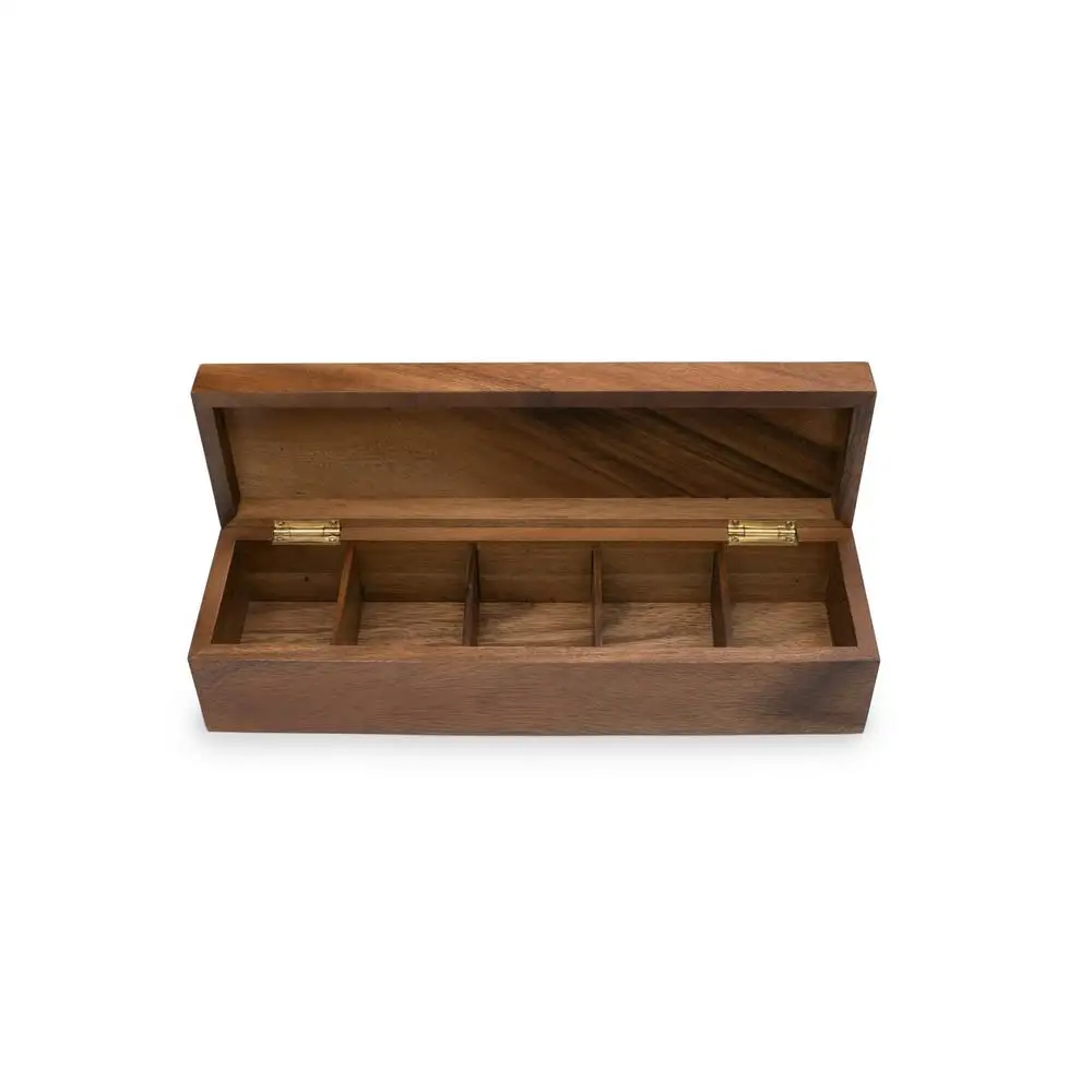 Wholesales Large Compartment Wooden Tea Chest Box With Tea Bags