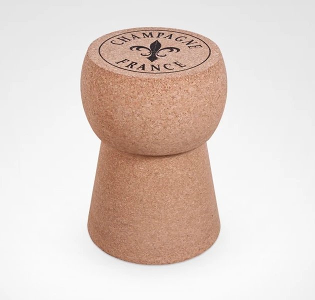 2022 champagne cork stool cork furniture for winery  wine celler wood table chair
