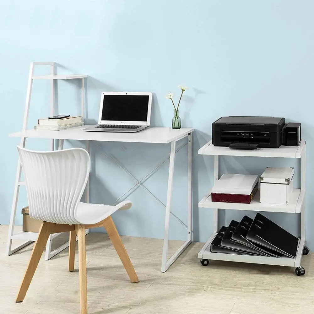 Mobile 3 Tiers Printer Shelf Stand Side Table End Table on Wheels